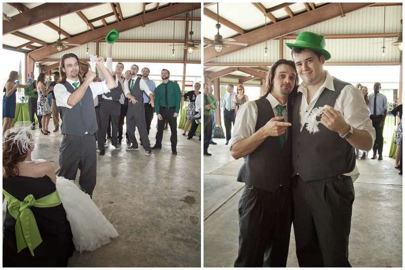 Haak Winery, Santa Fe Texas, Galveston wedding photographer, St. Patrick's Day, wedding, green, garter toss