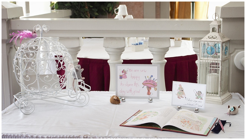 Enchantment Banquet Hall, Shelby Township Michigan, guest book table, Cinderella themed vow renewal, Disney wedding