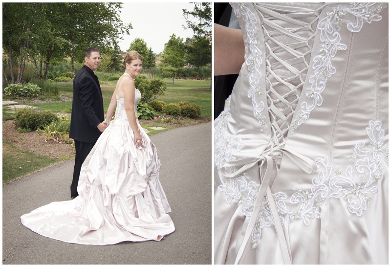 sophia tolli dress, Detroit wedding photographer, George George Memorial Park, vow renewal