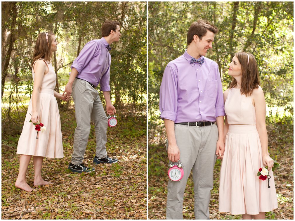 Alice in Wonderland engagement session by Degrees North Images