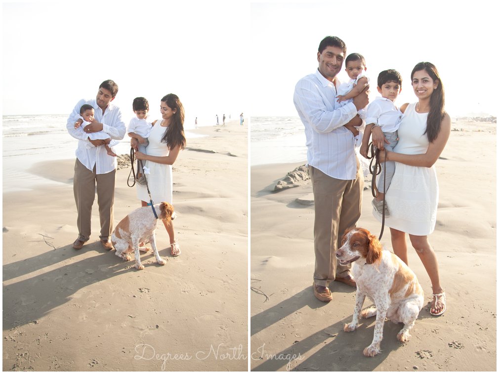 Family portrait session at Sunny Beach by Galveston photographer Degrees North Images
