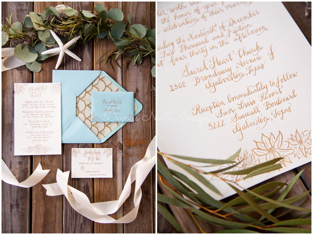 Beachy Christmas invitations from Lily and Rose Studio