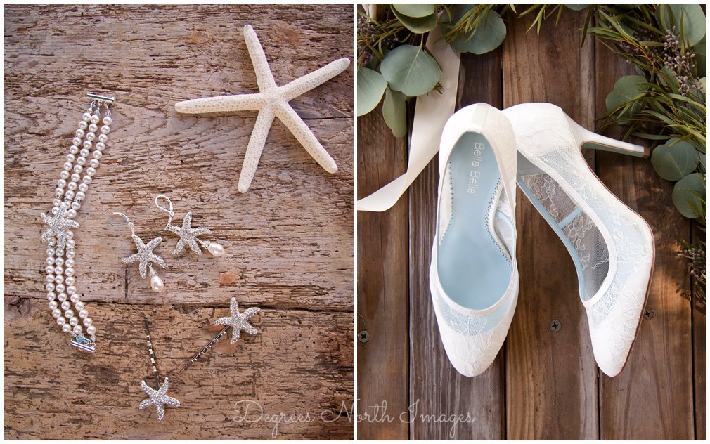 Starfish wedding jewelry and Bella Belle Shoes
