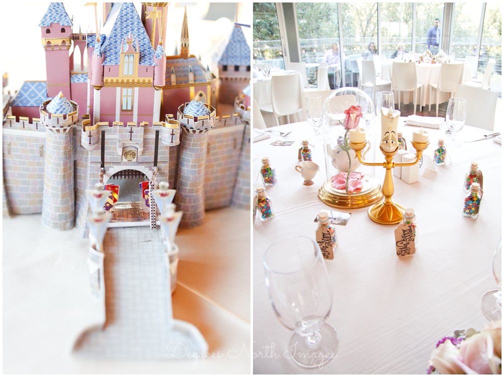 Disney inspired wedding Beauty and the Beast centerpiece at The Grove Houston