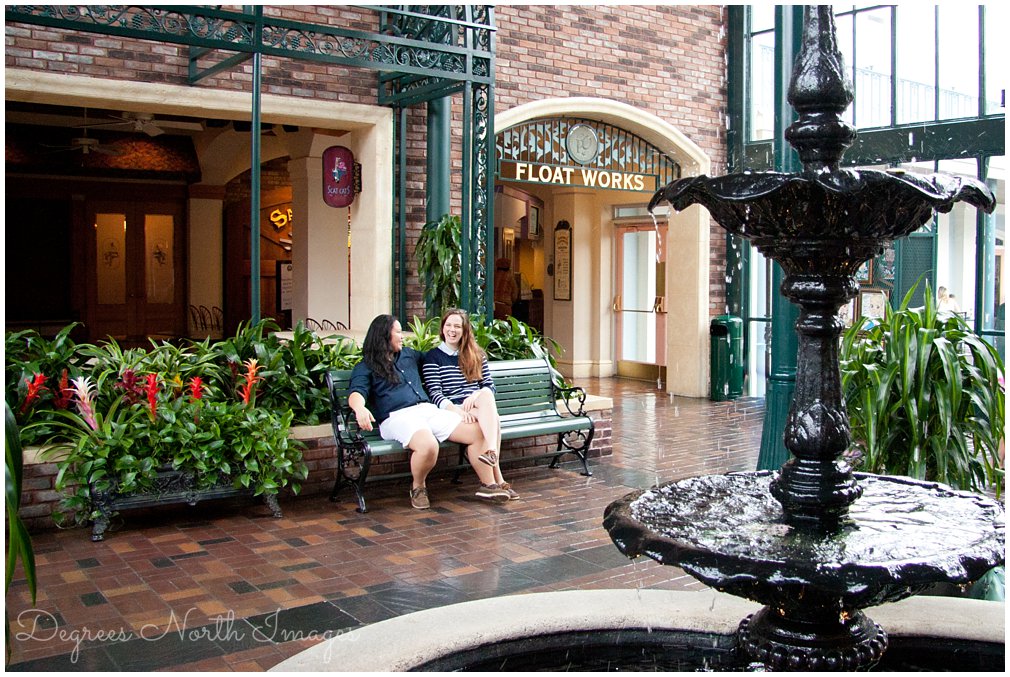 engagement session at Disney's Port Orleans Resort lobby