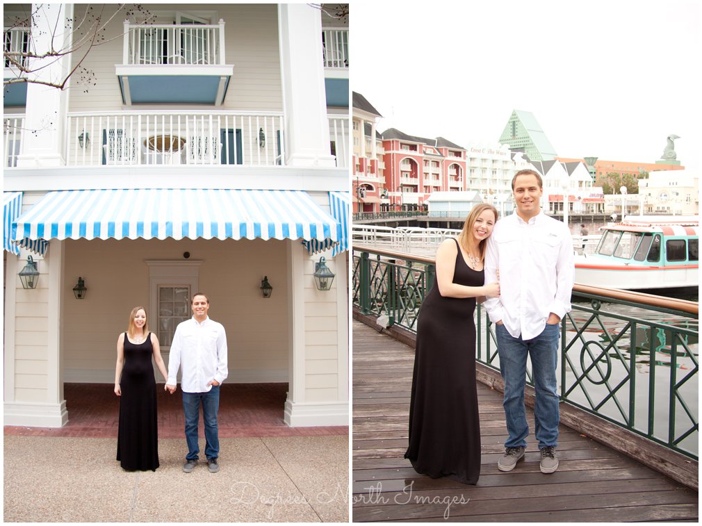 husband and wife at Disney Boardwalk