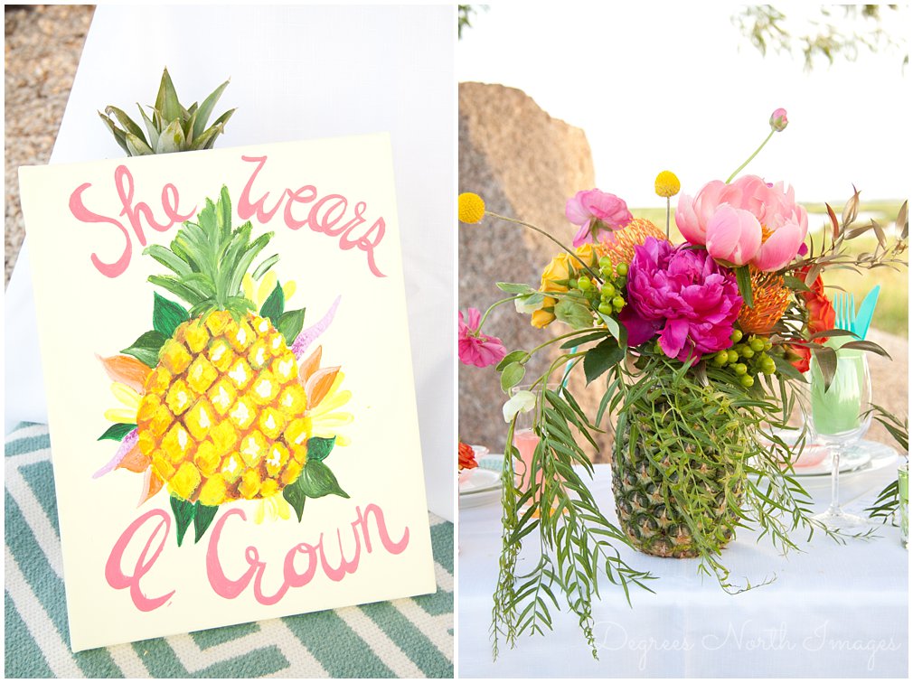 She is sweet sign, pineapple flower arrangement by Flower Vibes