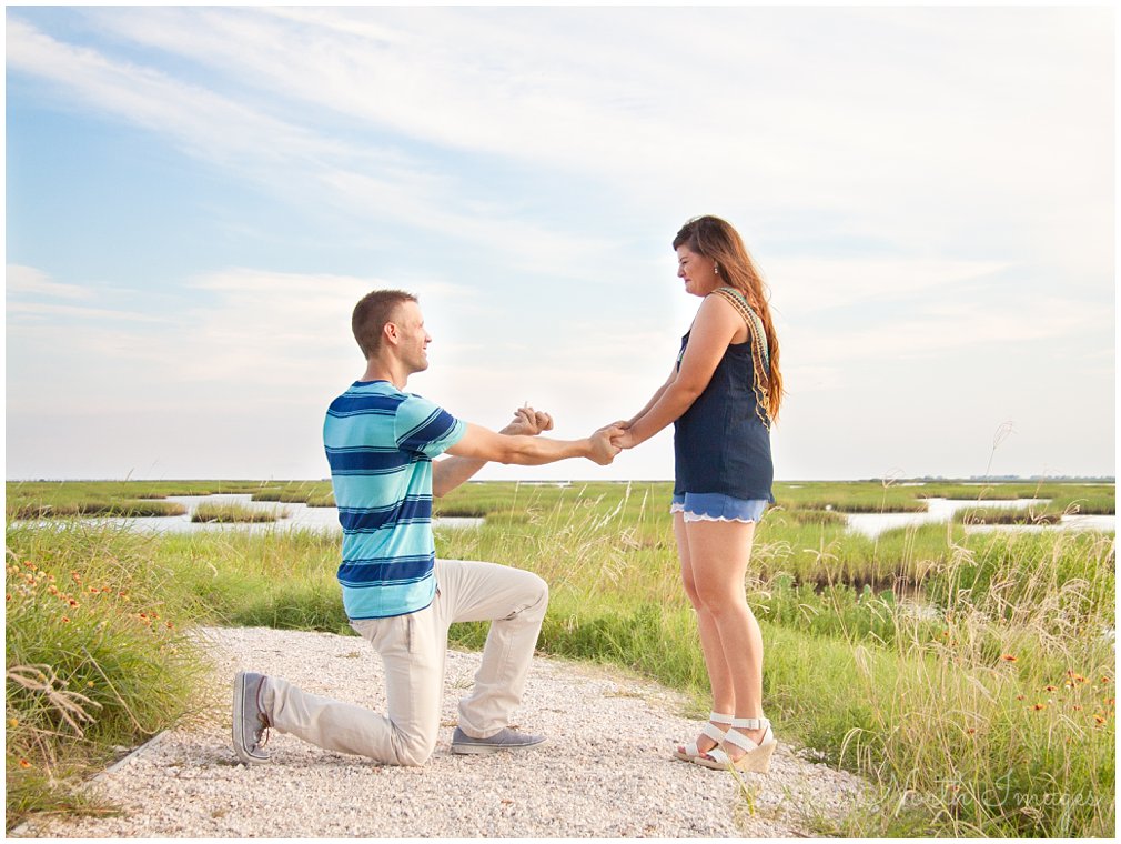 Surprise proposal in Galveston, Texas