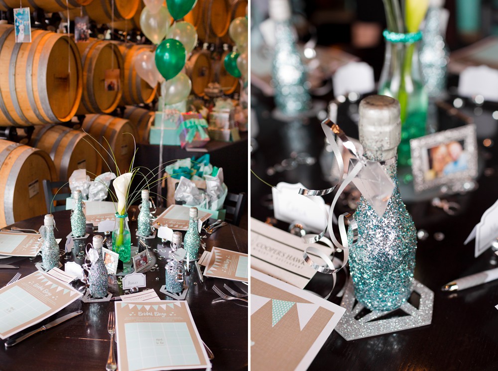 Mint to be bridal shower in the Barrel Room at Cooper's Hawk