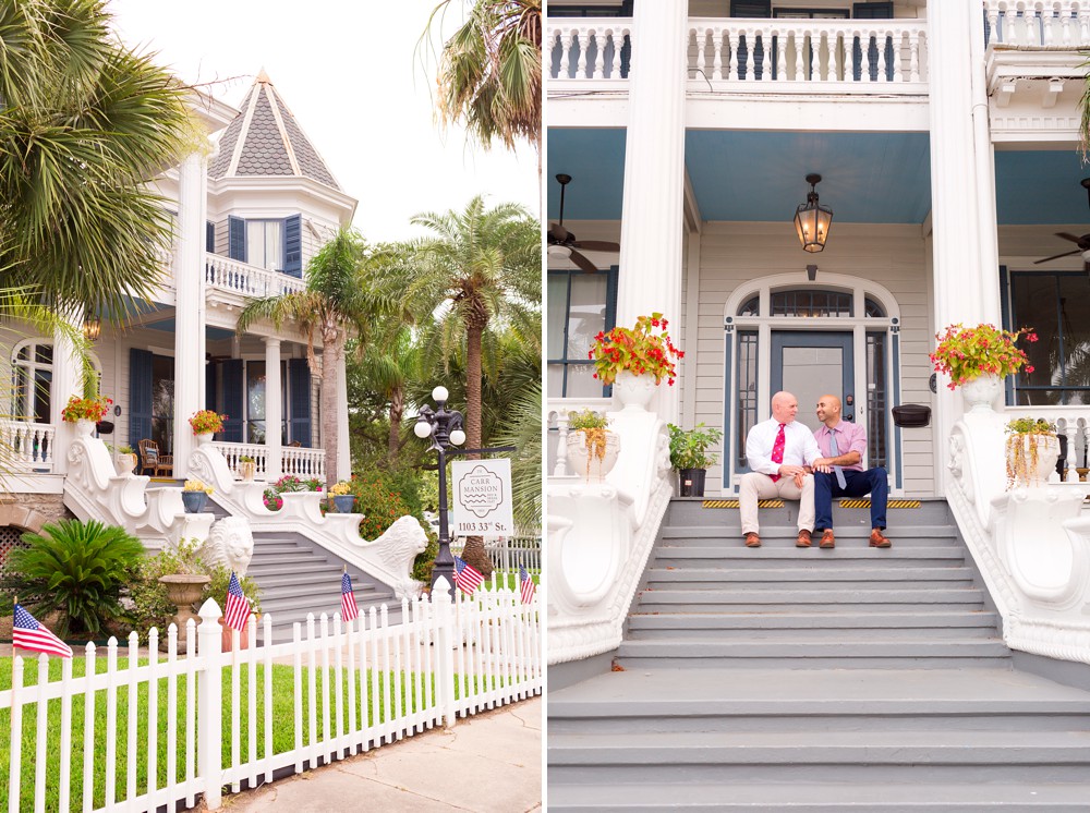 Gay wedding at the Carr Mansion in Galveston, Texas