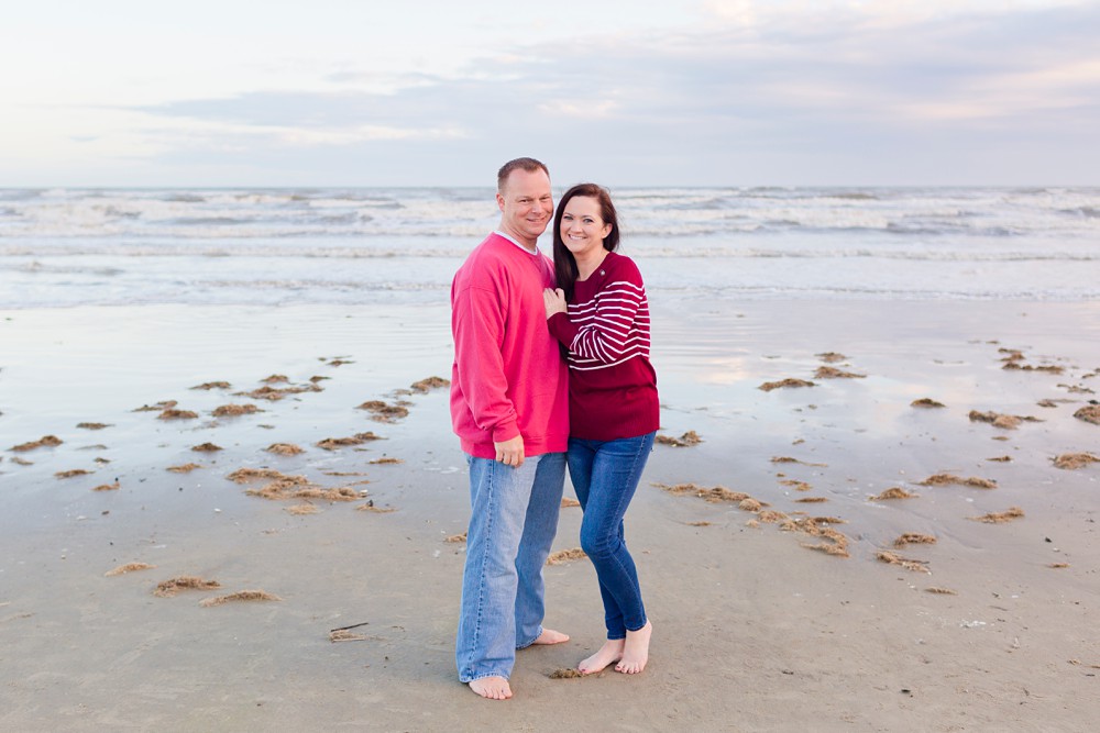 couple at Galveston beach family session
