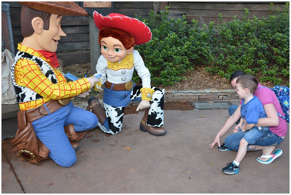 Woody and Jessie character meet and greet at Magic Kingdom