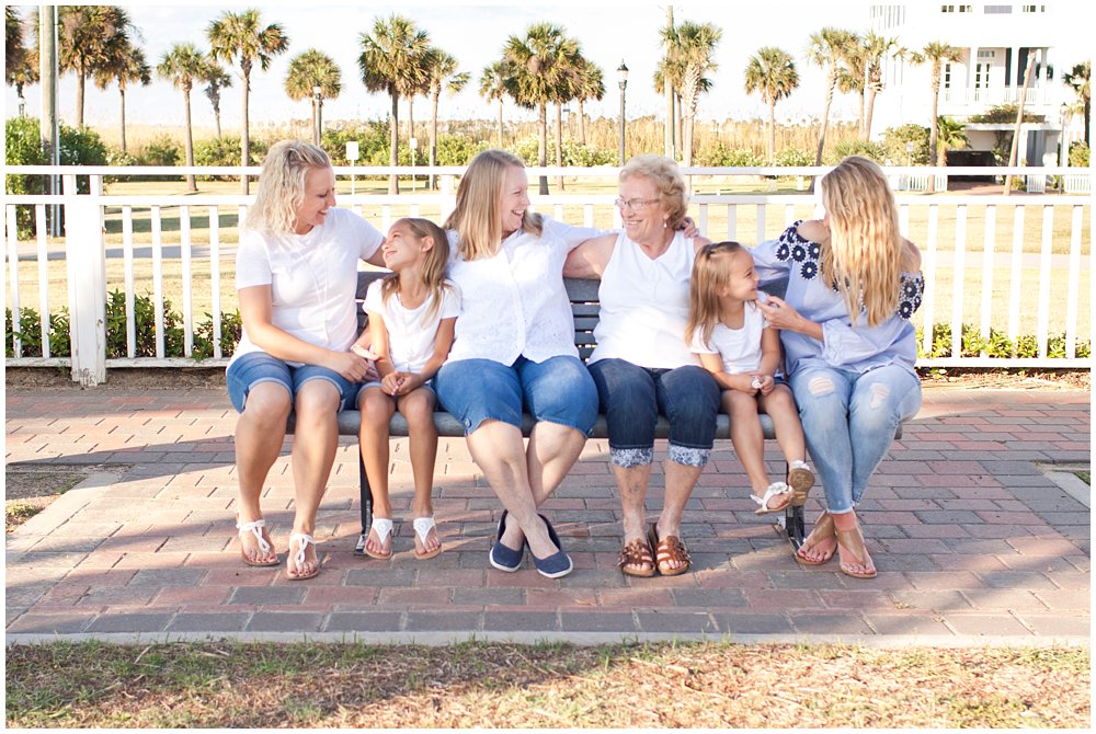 4 generations at Beachtown Galveston family vacation photographer