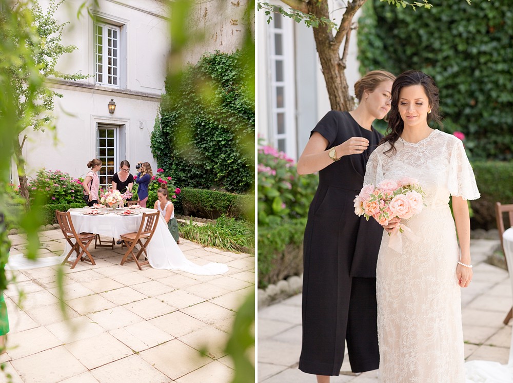 Styled shoot at a wedding photography workshop in Paris.