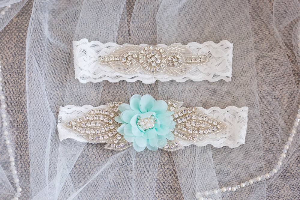 lace wedding garters with beading