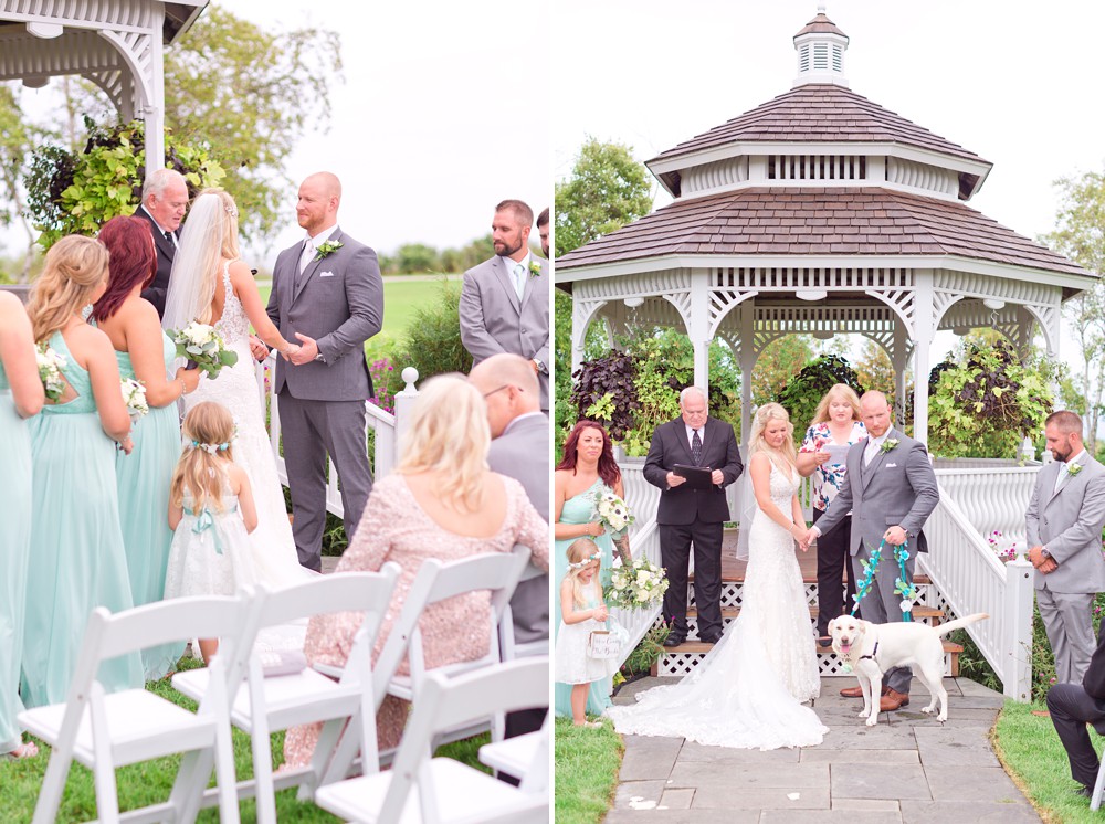 Dog of honor at wedding on Mackinac Island
