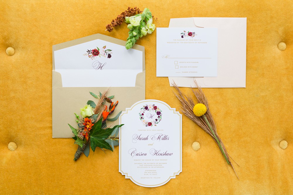 Wedding invitation suite by Brown Fox Creative