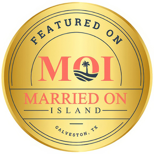Featured on Married on Island Galveston, TX badge.